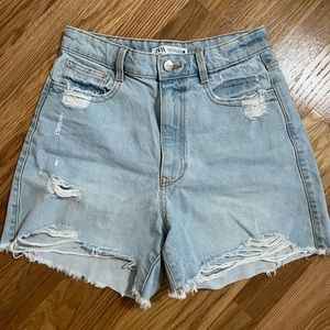 Zara High Waisted Jean Shorts